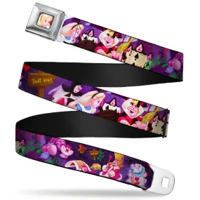 Alice Face Full Color Red Seatbelt Belt - Alice & the Queen of Hearts Scenes Webbing