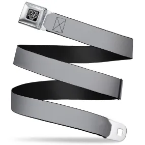 BD Wings Logo CLOSE-UP Full Color Black Silver Seatbelt Belt - Silver Webbing