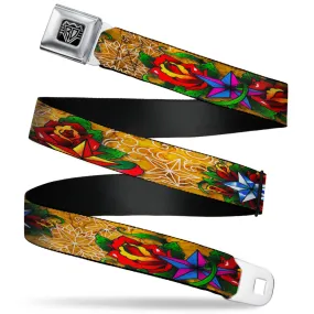 BD Wings Logo CLOSE-UP Full Color Black Silver Seatbelt Belt - TJ-Stars Webbing