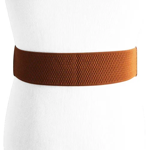 Camel and Smoky Black Croc Finish Women's Stretch Belt