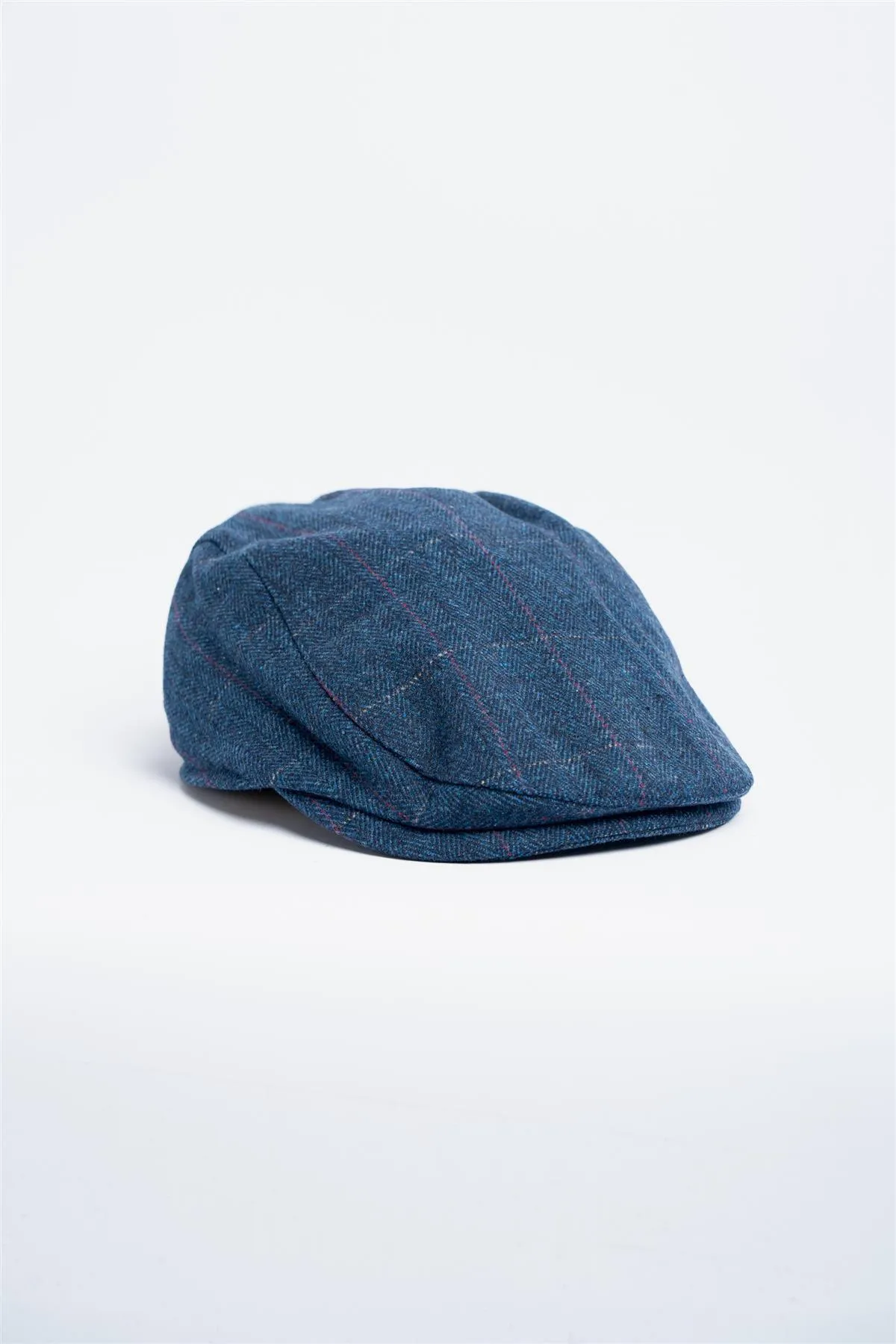 Carnegi Navy Tweed Flat Cap