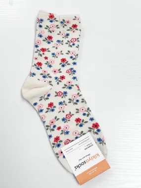 Casey - Ivory Floral Socks