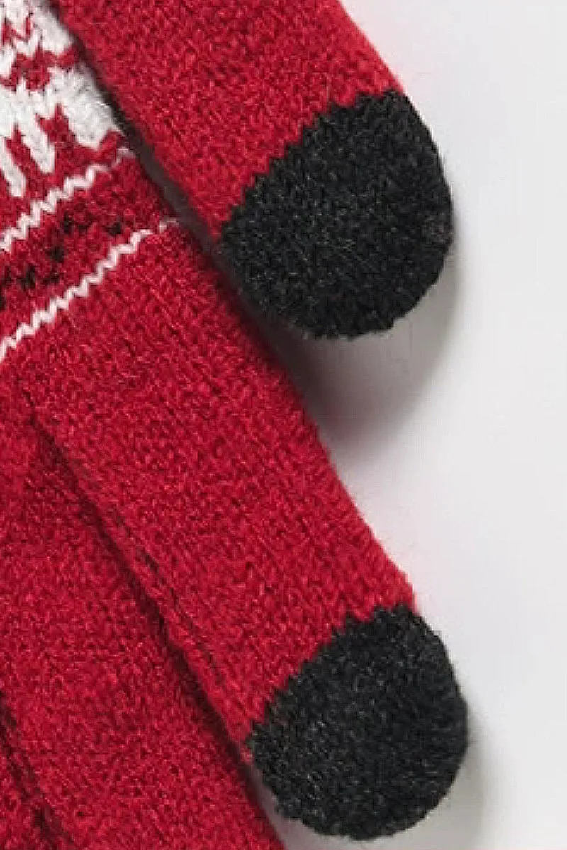 Classic Holiday Knit Touchscreen Gloves