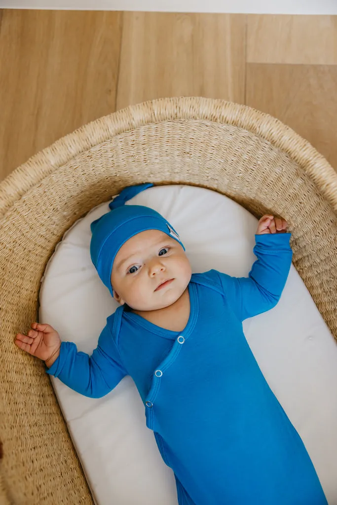 Copper Pearl Newborn Top Knot Hat | Blueberry