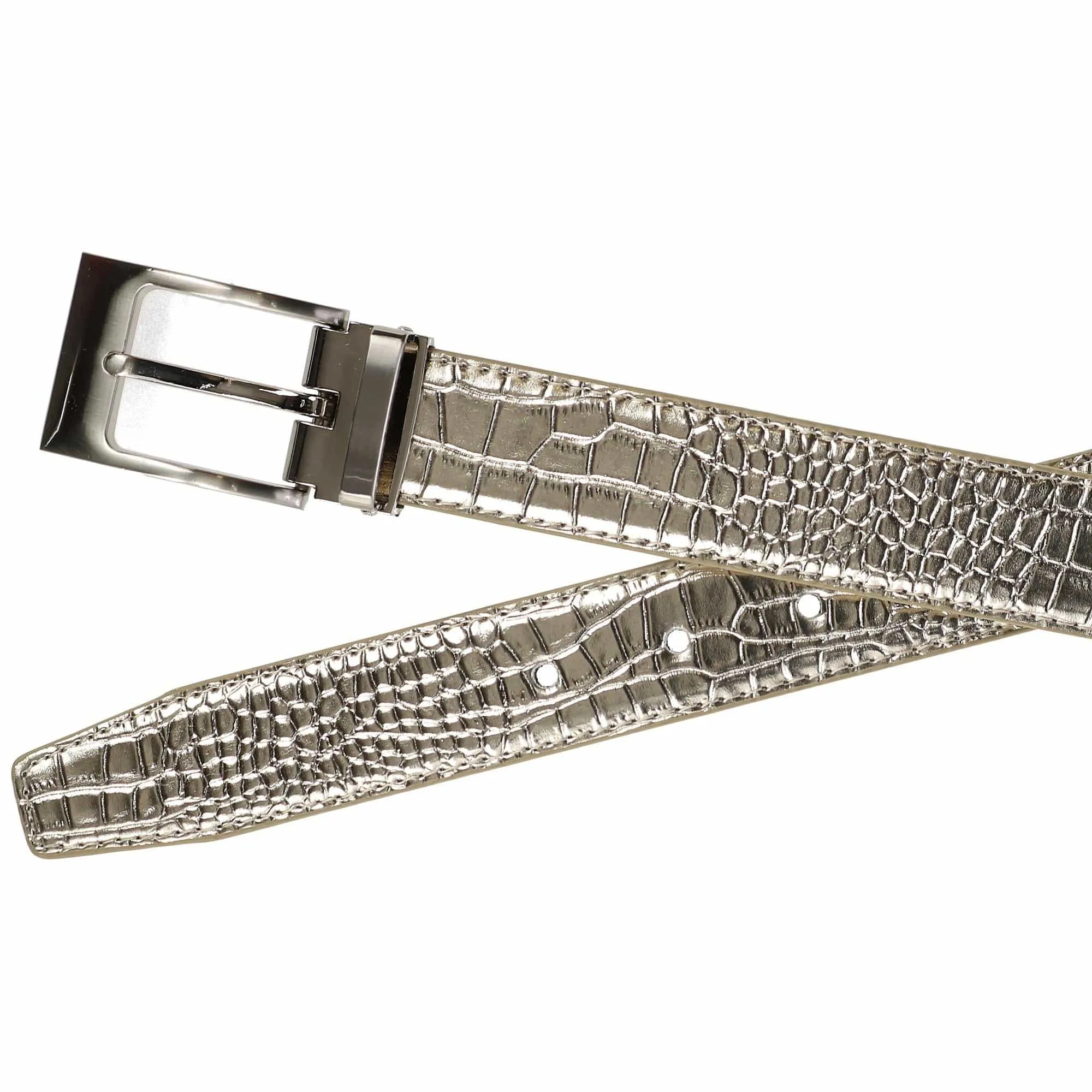 CTM® Leather Croc Print Belt