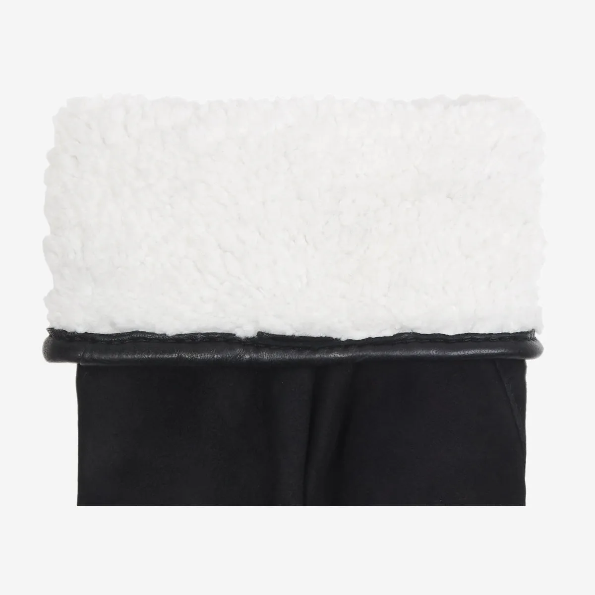 Elizabeth (black) - suede leather gloves with warm faux fur lining