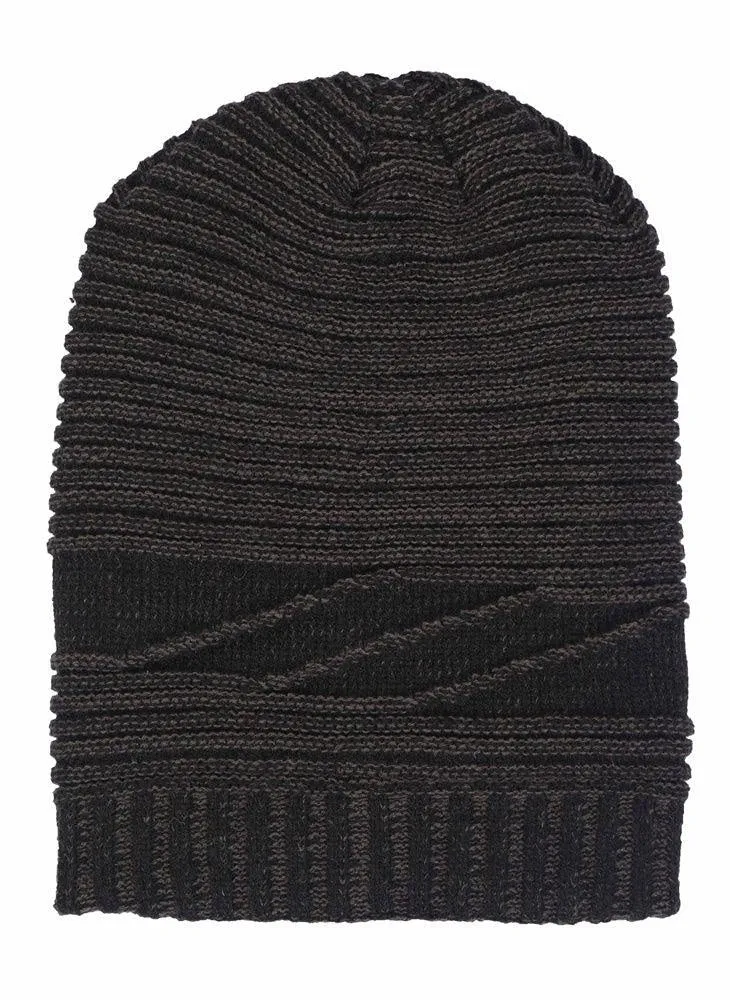 FabSeasons Unisex Acrylic Black Woolen Slouchy Beanie for Winters