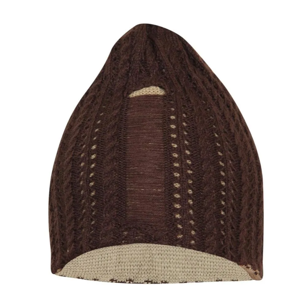 FabSeasons Unisex Brown Acrylic Woolen Beanie & Skull Cap for Winters