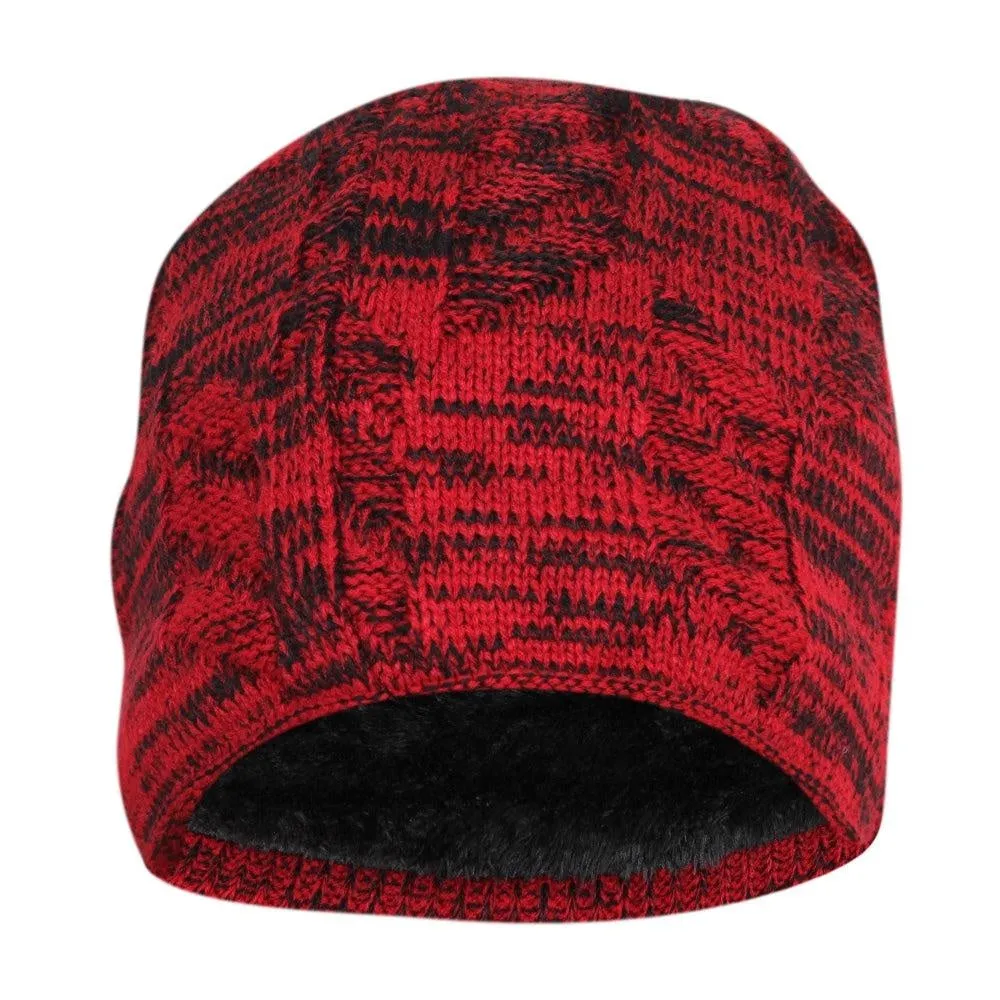 FabSeasons Unisex Dual Color Red Woolen Slouchy Beanie Cap