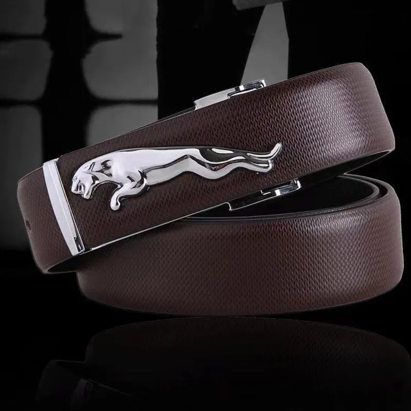 Fashionable Jaguar Alloy Buckle Designer Belt For Men's-JonasParamount