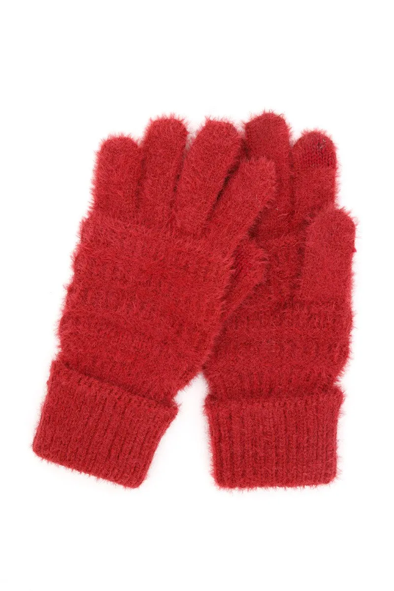 Fuzzy Cable Knit Smart Touch Glove Collection