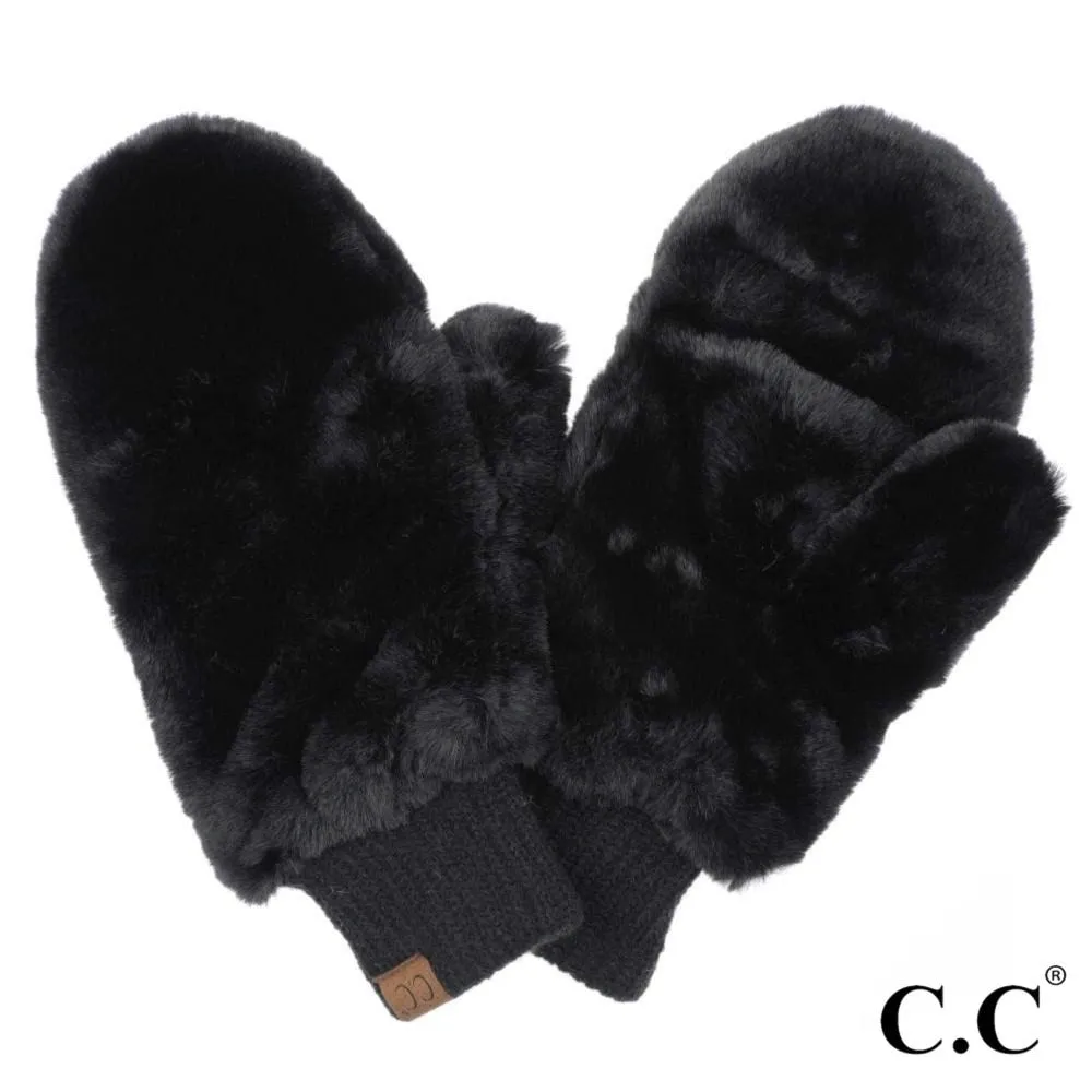 Fuzzy Lined Convertible Mittens by C.C.