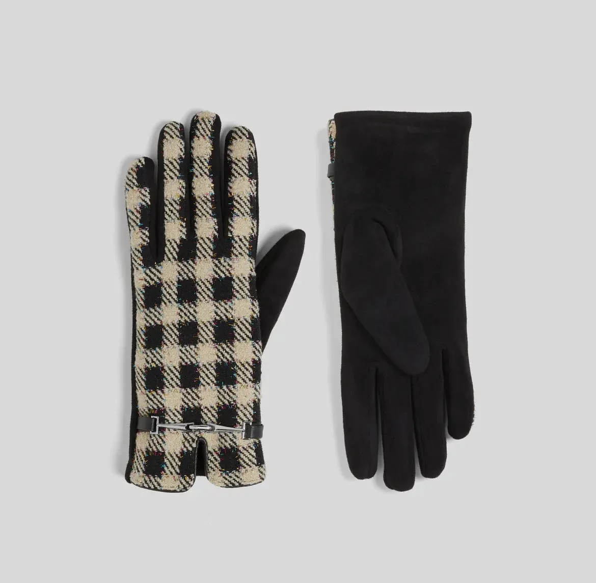 Glitzy Checkered Touchscreen Gloves