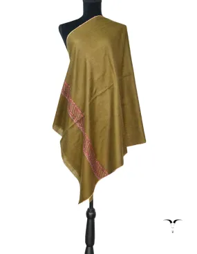 Hand Embroidered Pashmina Stole Brown 5325