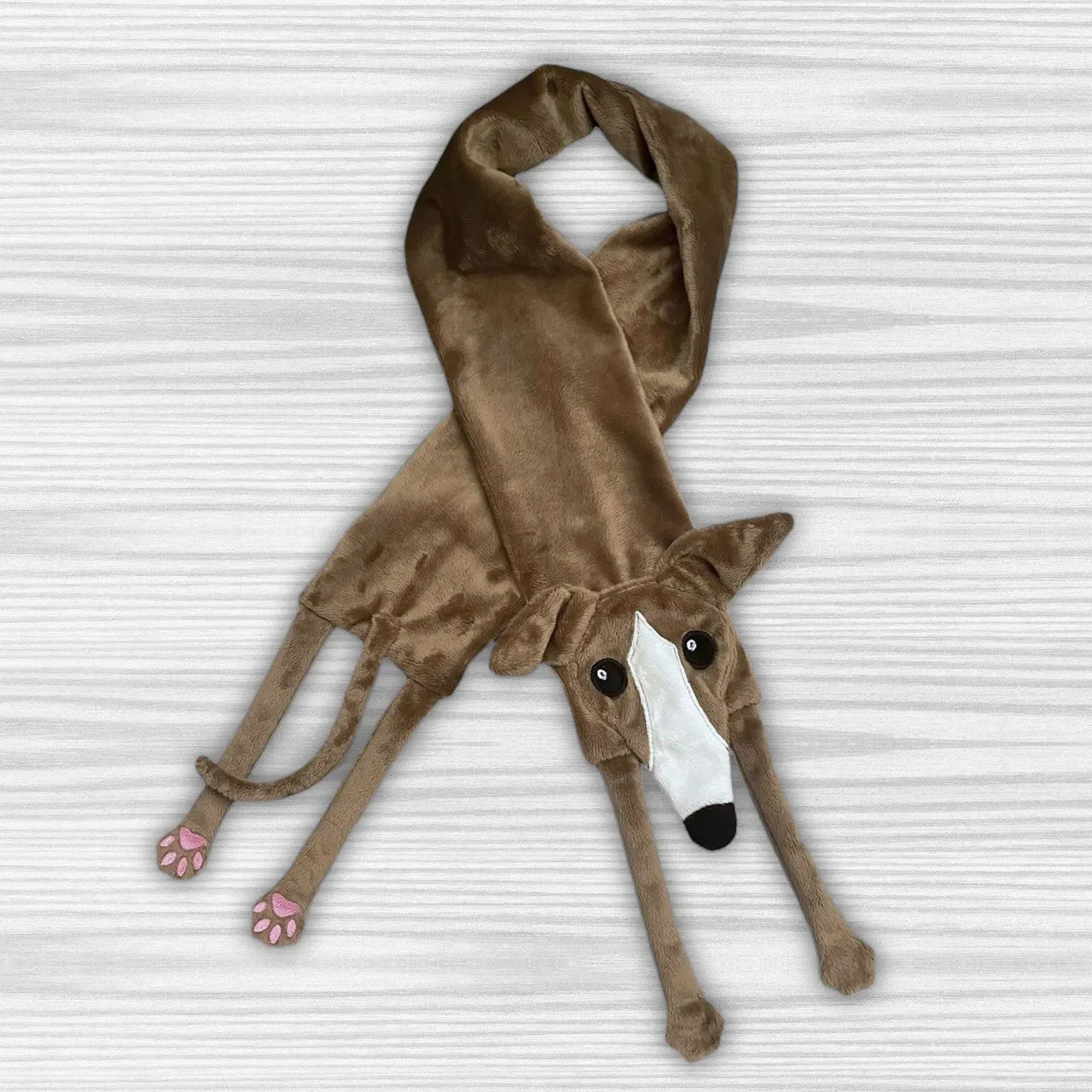 Houndie Cuddler Scarf Greyhound Whippet Light Brown with Blaze