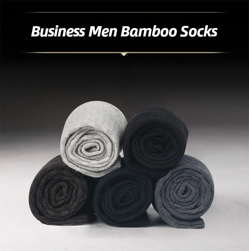 HSS Brand 10 Pairs/Lot Men Bamboo Fiber Socks New Classic Business Long Socks Mens Dress Sock For Winter Gift Plus Size EUR39-45