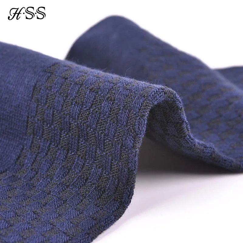 HSS Brand 10 Pairs/Lot Men Bamboo Fiber Socks New Classic Business Long Socks Mens Dress Sock For Winter Gift Plus Size EUR39-45