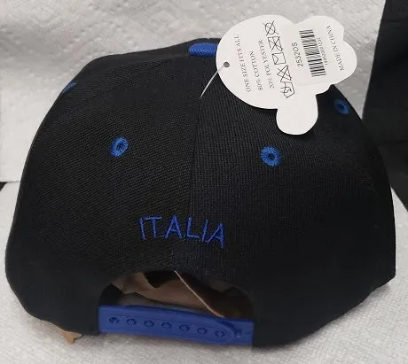 Italia -- Snapback Baseball Cap --Black/Royal Blue