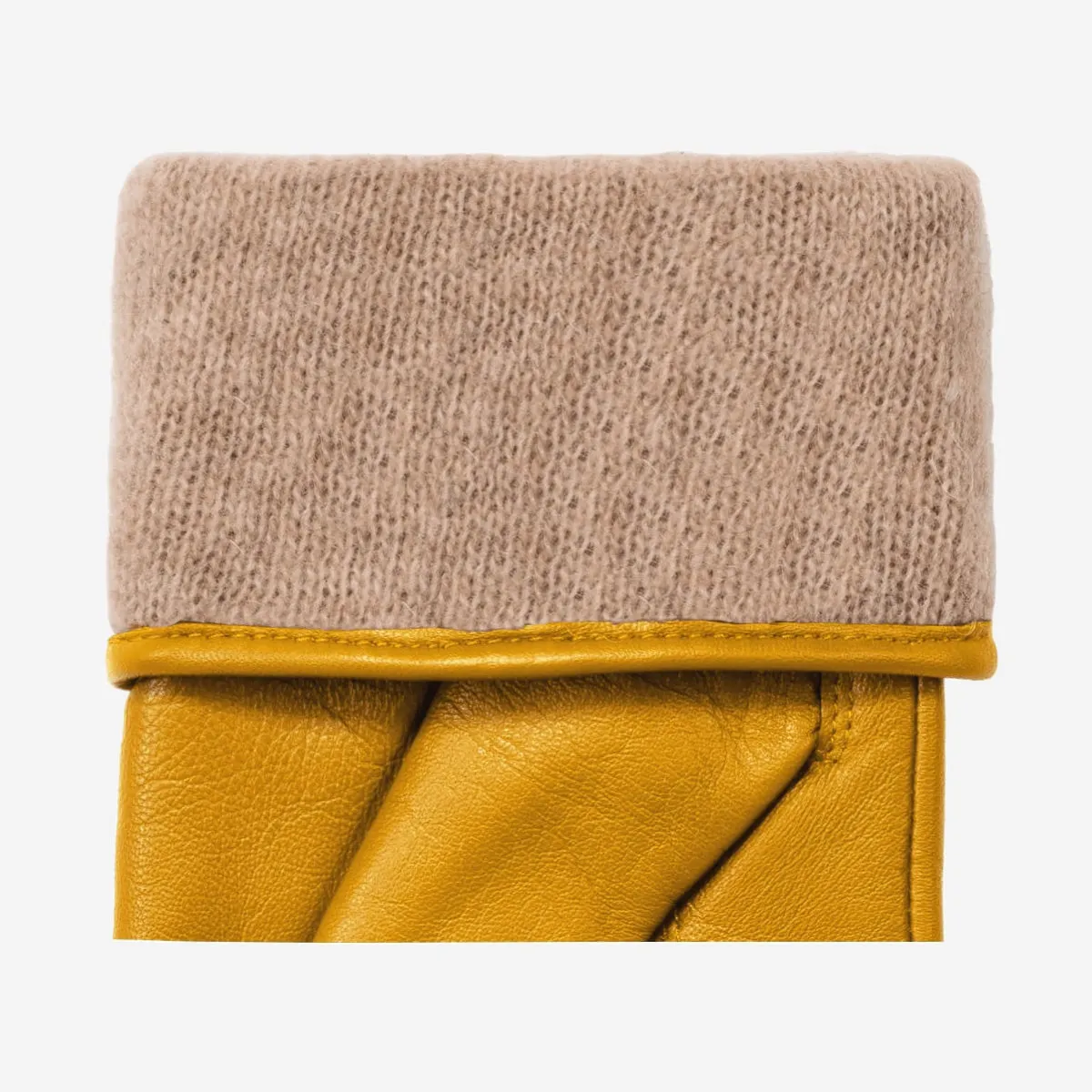 Ivy (yellow) - sheepskin leather gloves with wool/cashmere lining & touchscreen feature