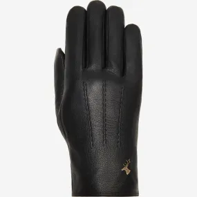 Jaxon (black) - goatskin leather gloves with luxurious faux fur lining & touchscreen feature