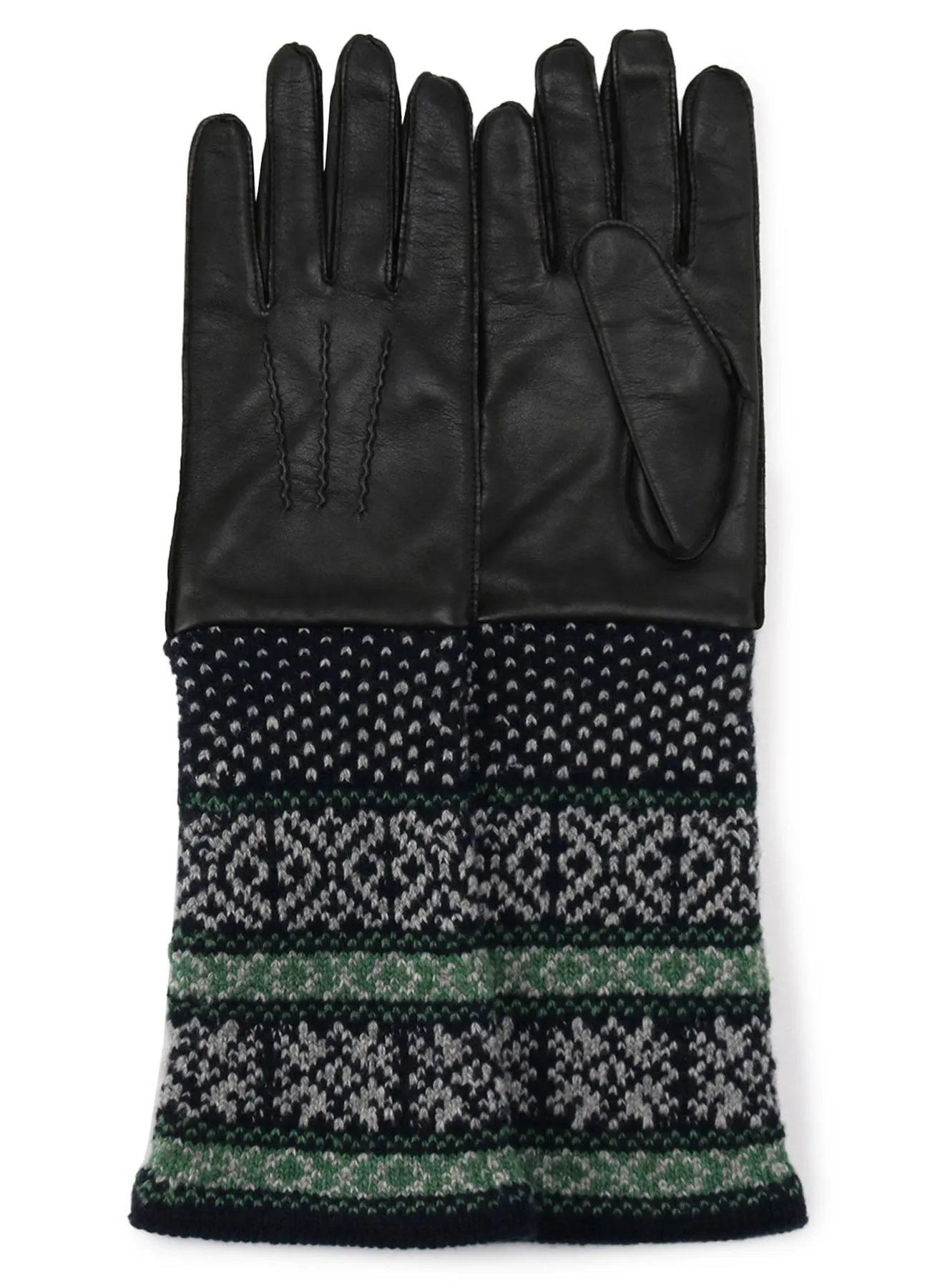 LAMB SKIN/WJQ KNIT CUFFS GLOVE