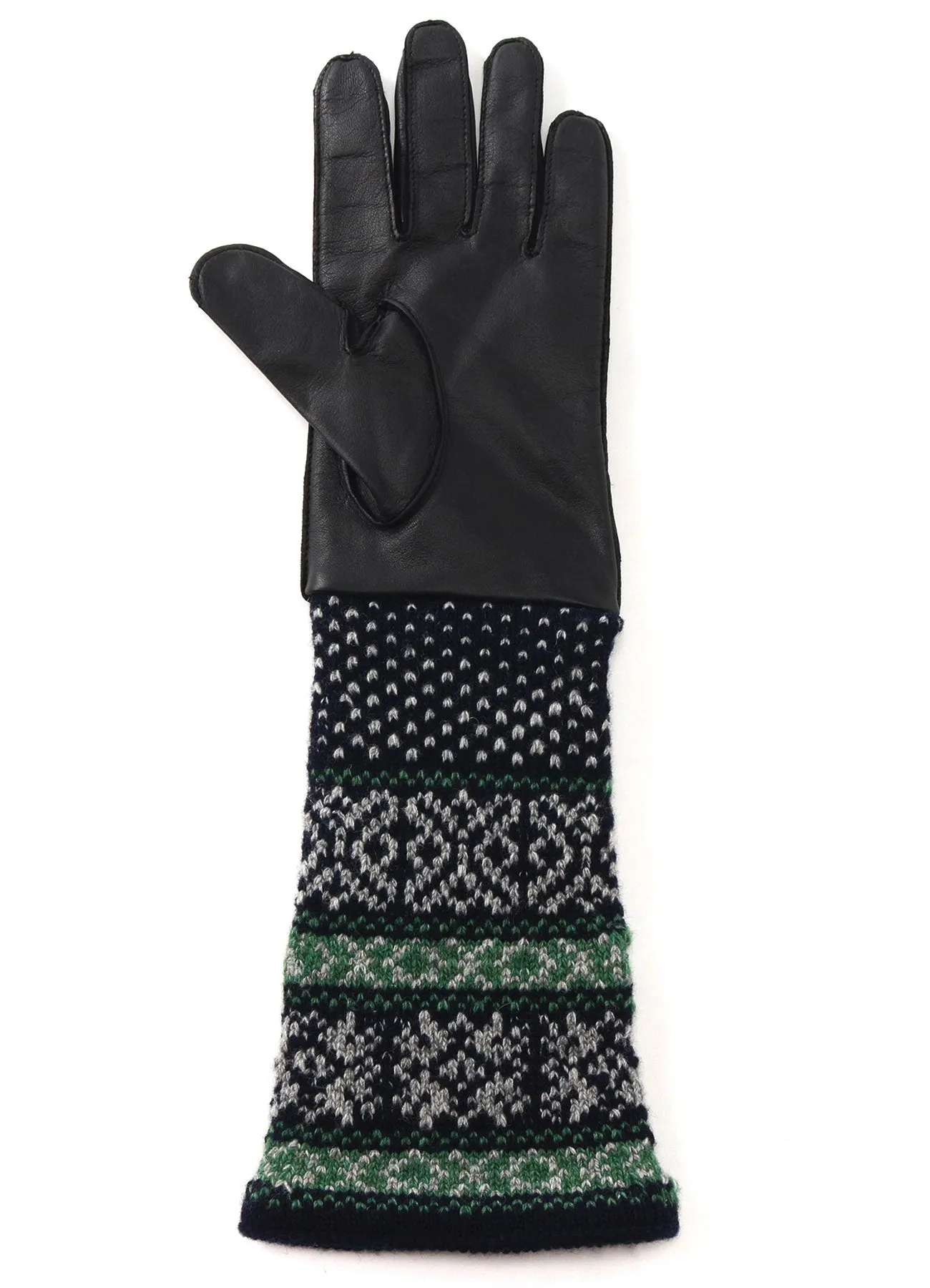 LAMB SKIN/WJQ KNIT CUFFS GLOVE