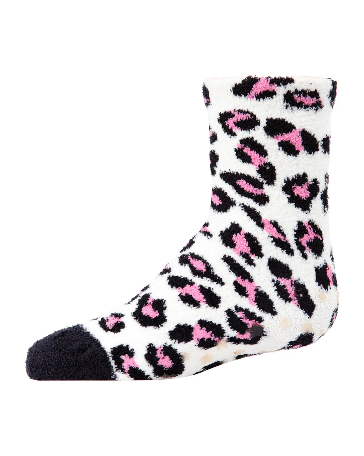 Leopard Girls Fuzzy Non-Skid Socks 2-Pair