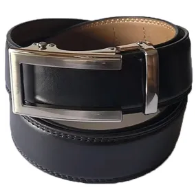 Mens Lucci 48" Black Leather Track Belt #43