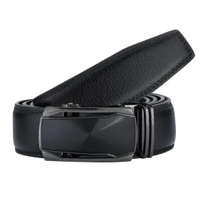 Mens Revonah 56" Black Leather Track Belt #RT30