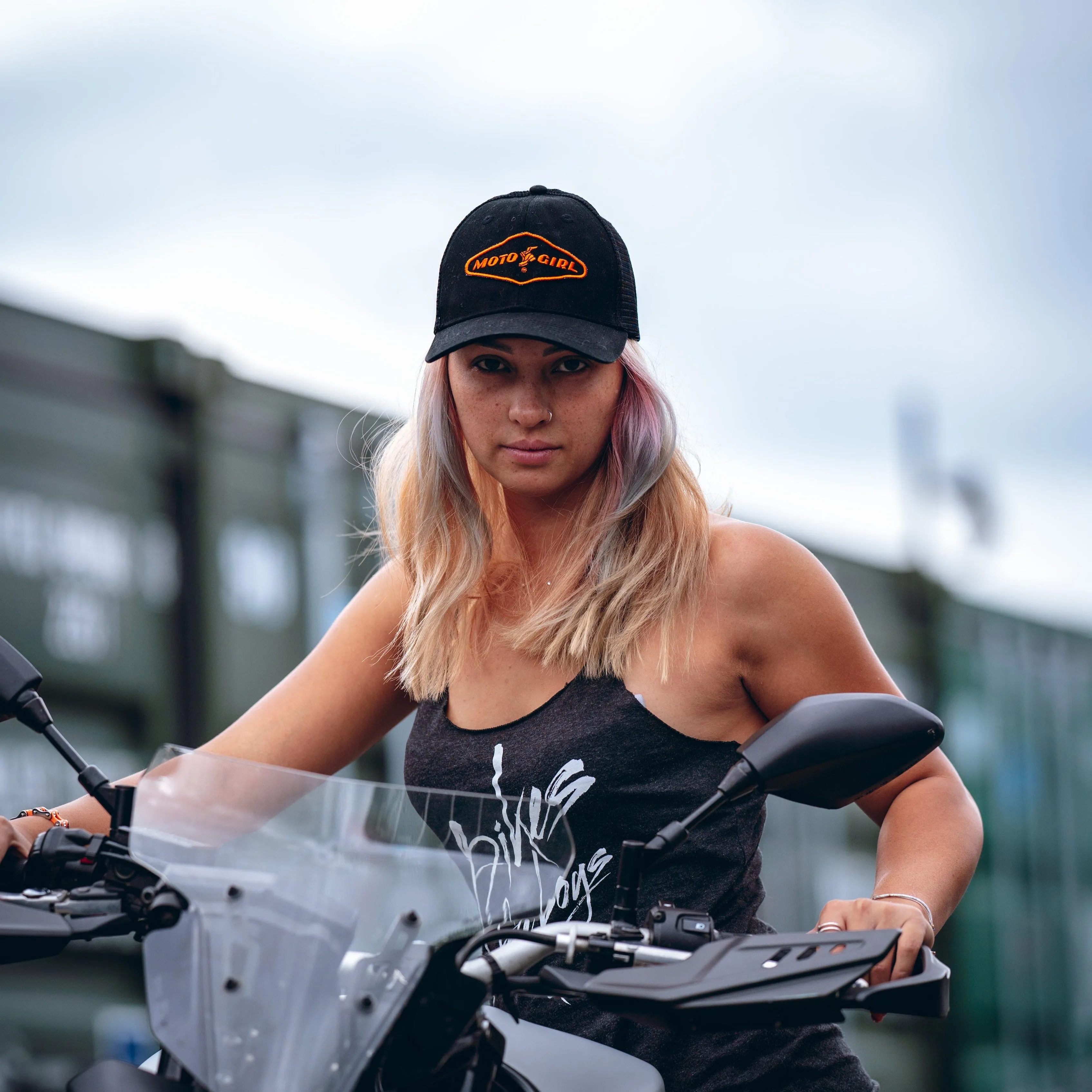 MotoGirl Patch Mesh Cap