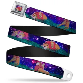 Mufasa & Simba Full Color Seatbelt Belt - Mufasa & Simba Night Poses Webbing