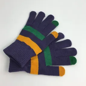 PURPLE MARDI GRAS TOUCHSCREEN GLOVES