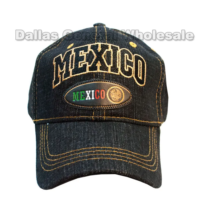 "Mexico" Casual Denim Baseball Caps Wholesale