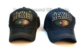 "Mexico" Casual Denim Baseball Caps Wholesale