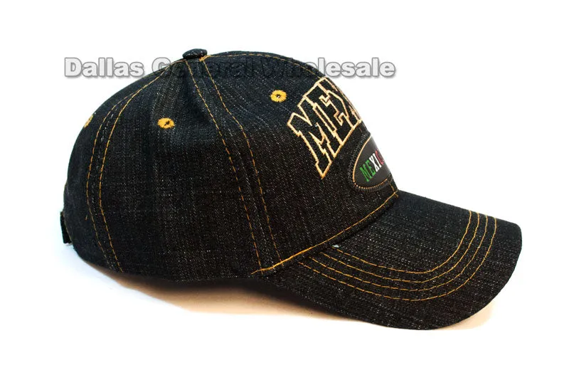 "Mexico" Casual Denim Baseball Caps Wholesale