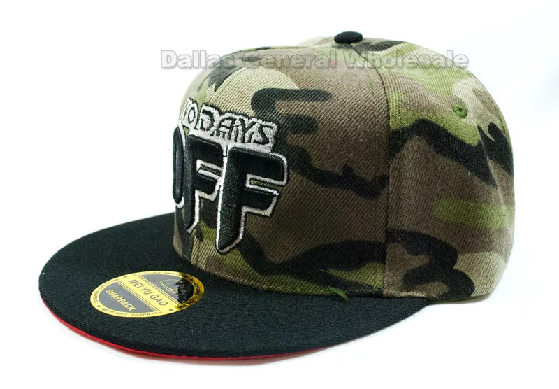 "NO DAYS OFF" Casual Flat Bill Caps Wholesale