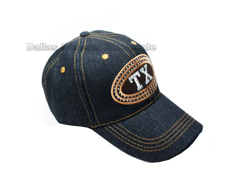 "TX" Adults Casual Denim Caps Wholesale