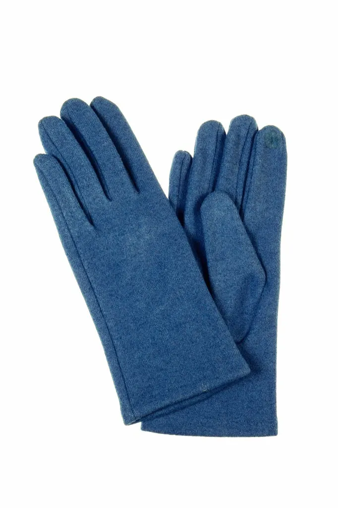 Retro Knit Gloves in Blue