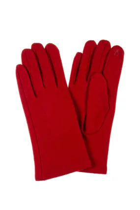 Retro Knit Gloves in Red