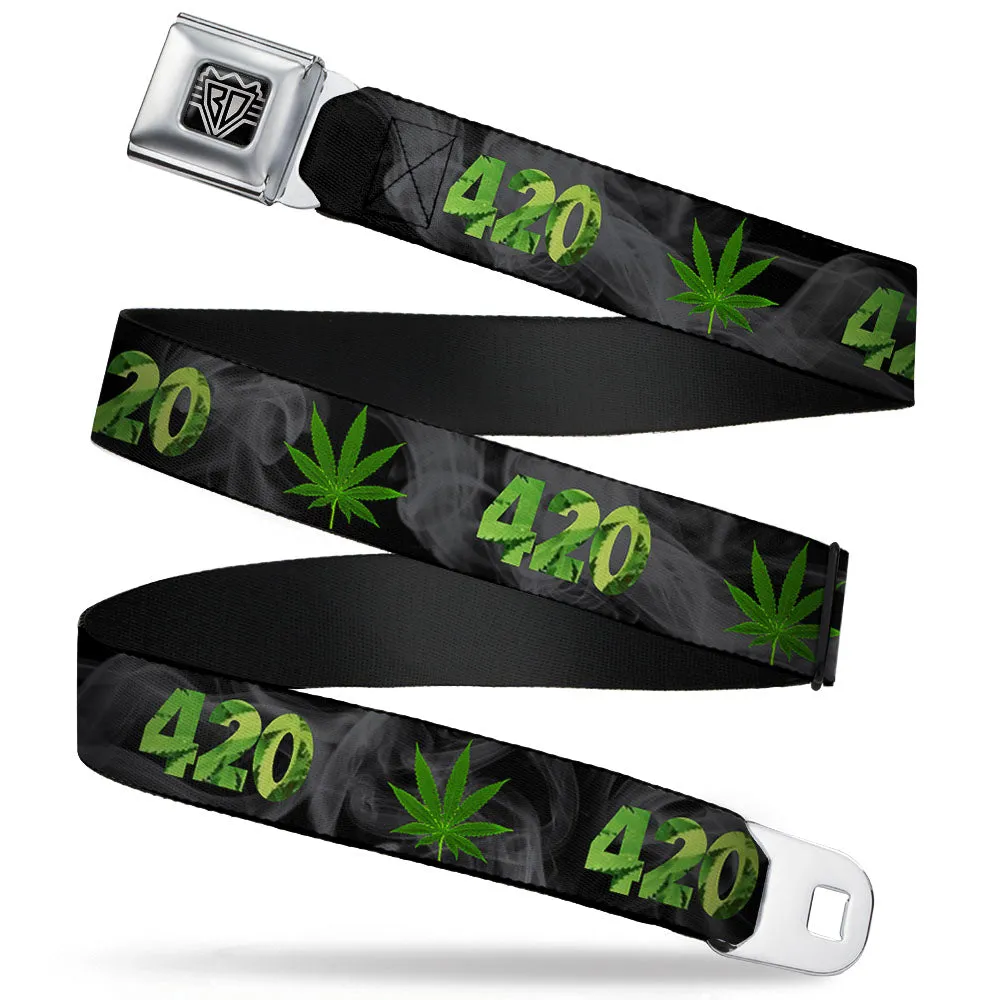 Seatbelt Belt - 420/Pot Leaf Black/Smoke/Green