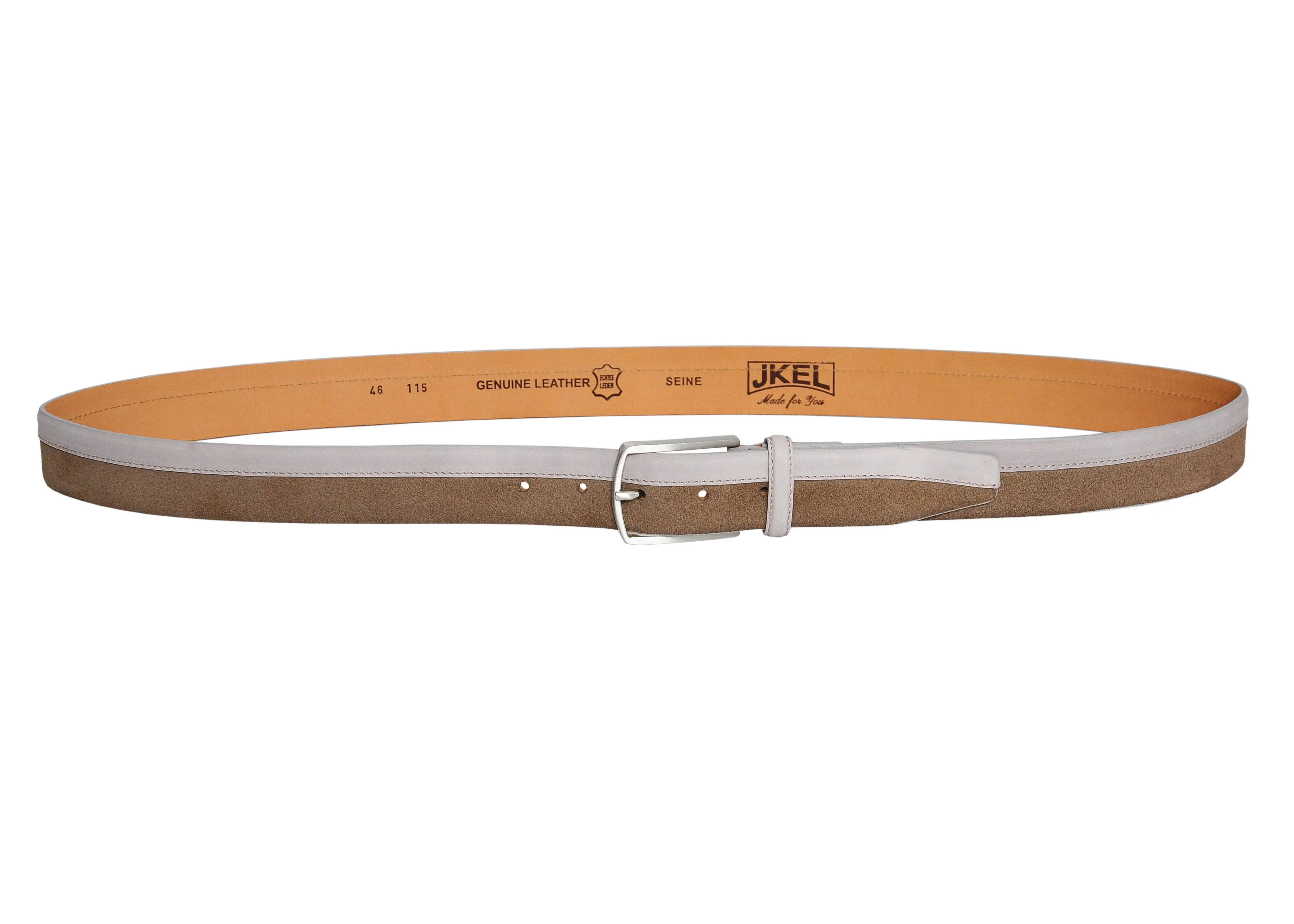 Siene Beige Leather Men Suede Belt