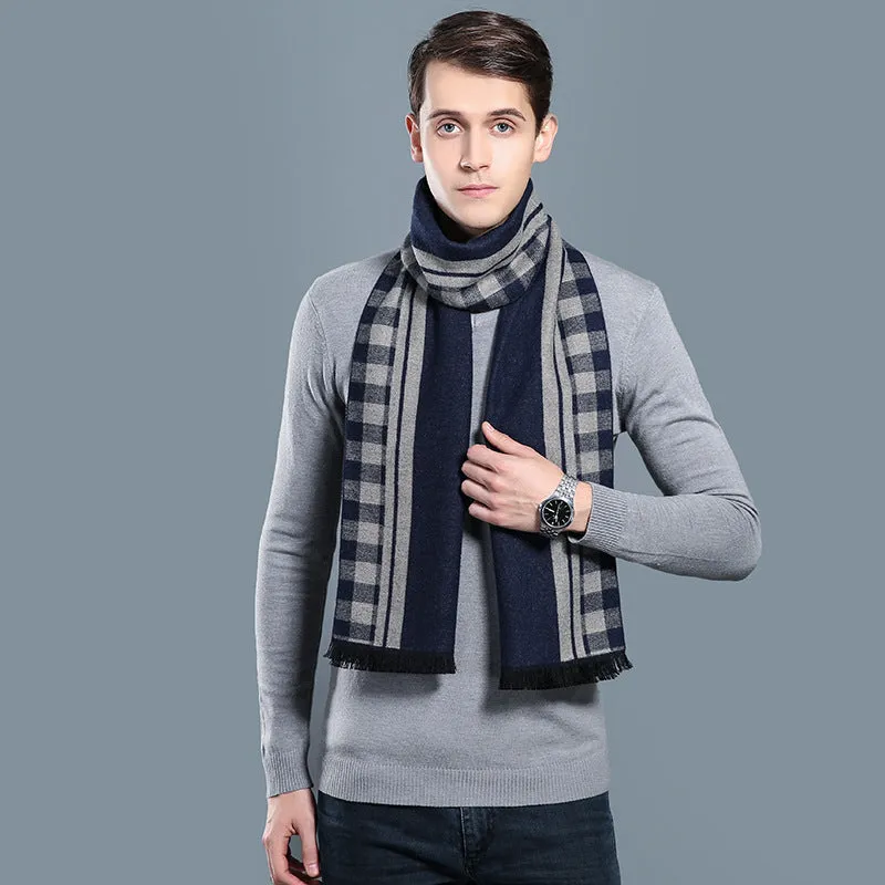 Simple Plaid Warm Keeping Artificial Cashmere Scarf