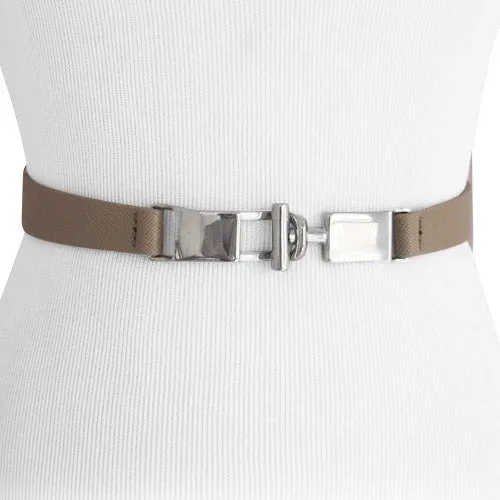 Steve Madden- Taupe Slim Stretch Women's Belt