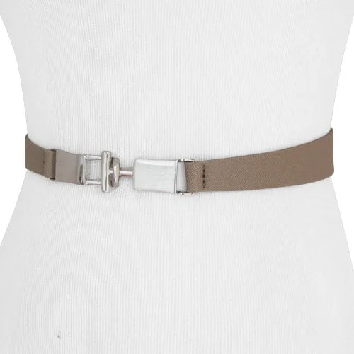 Steve Madden- Taupe Slim Stretch Women's Belt