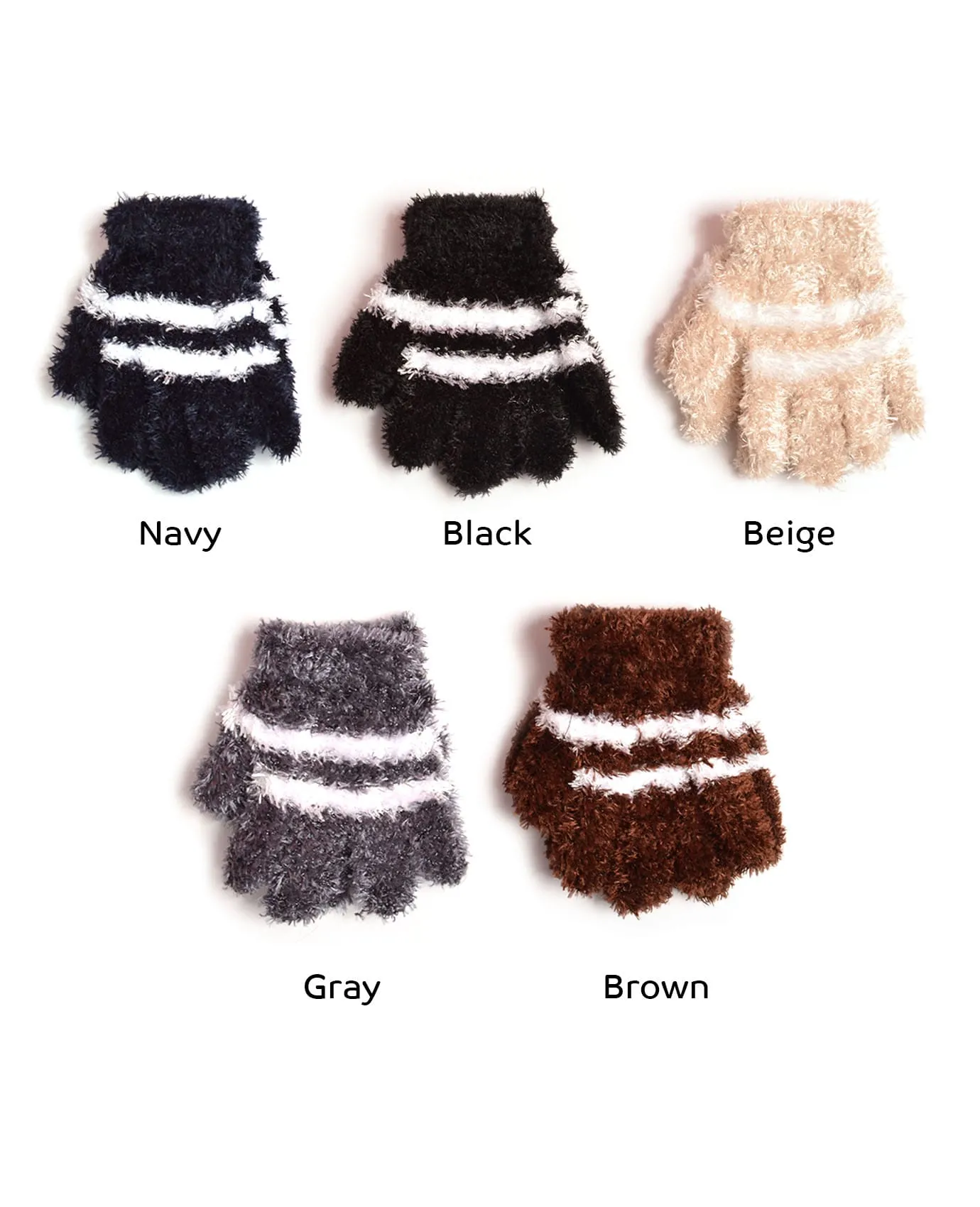 Stripes Fuzzy Children's Gloves