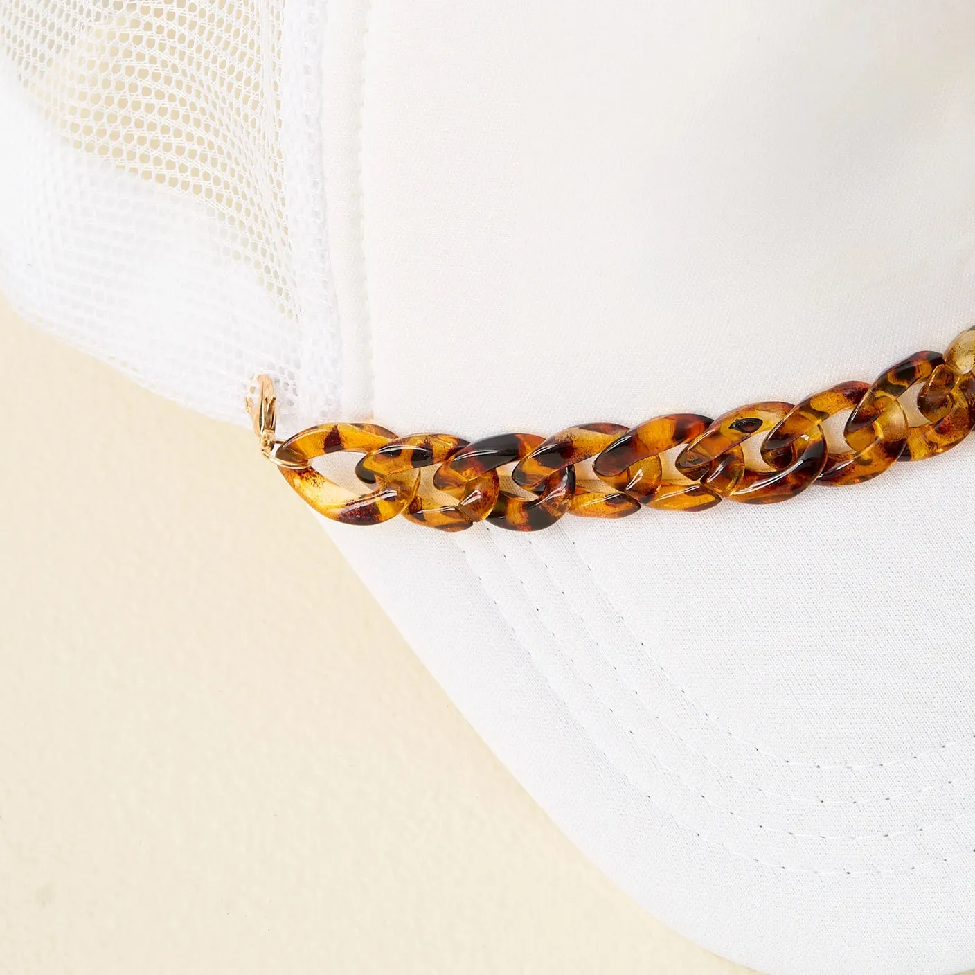 Thick Acrylic Tortoise Shell Trucker Hat Chain