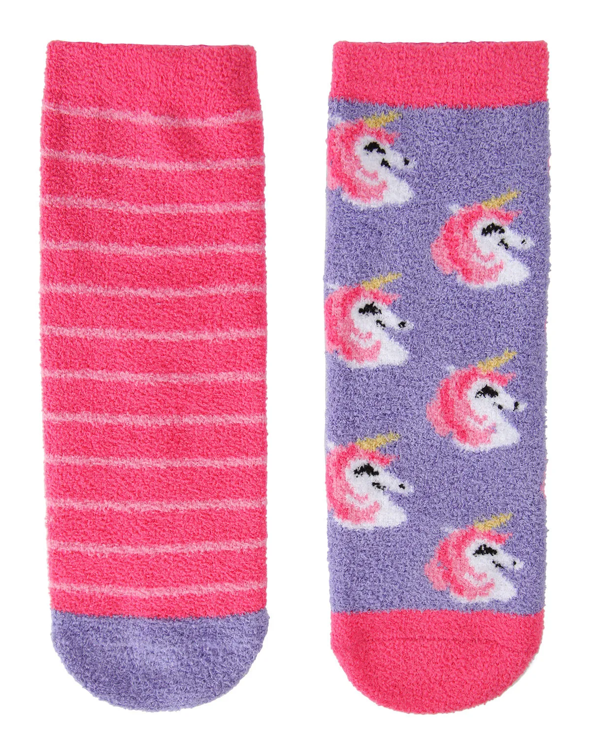 Unicorn Girls Fuzzy Non-Skid Socks 2-Pair