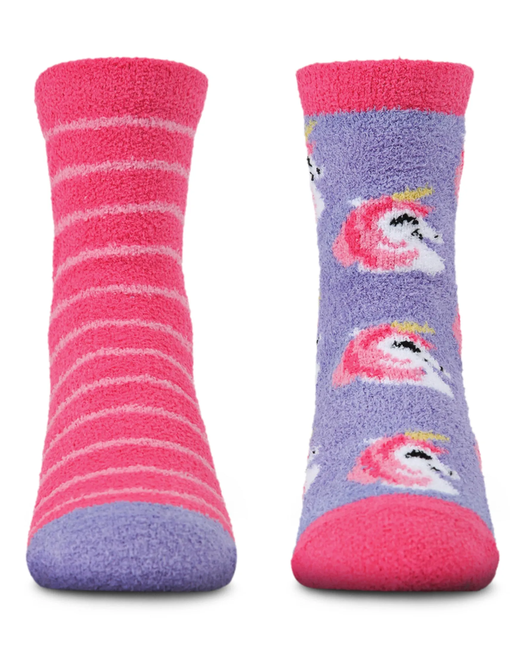 Unicorn Girls Fuzzy Non-Skid Socks 2-Pair