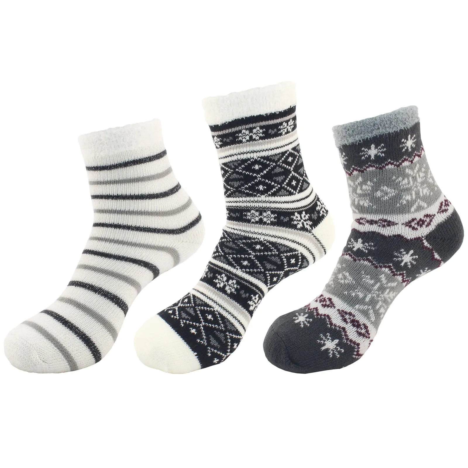 Women's Double Layer Comfy Fuzzy Home Cabin Socks