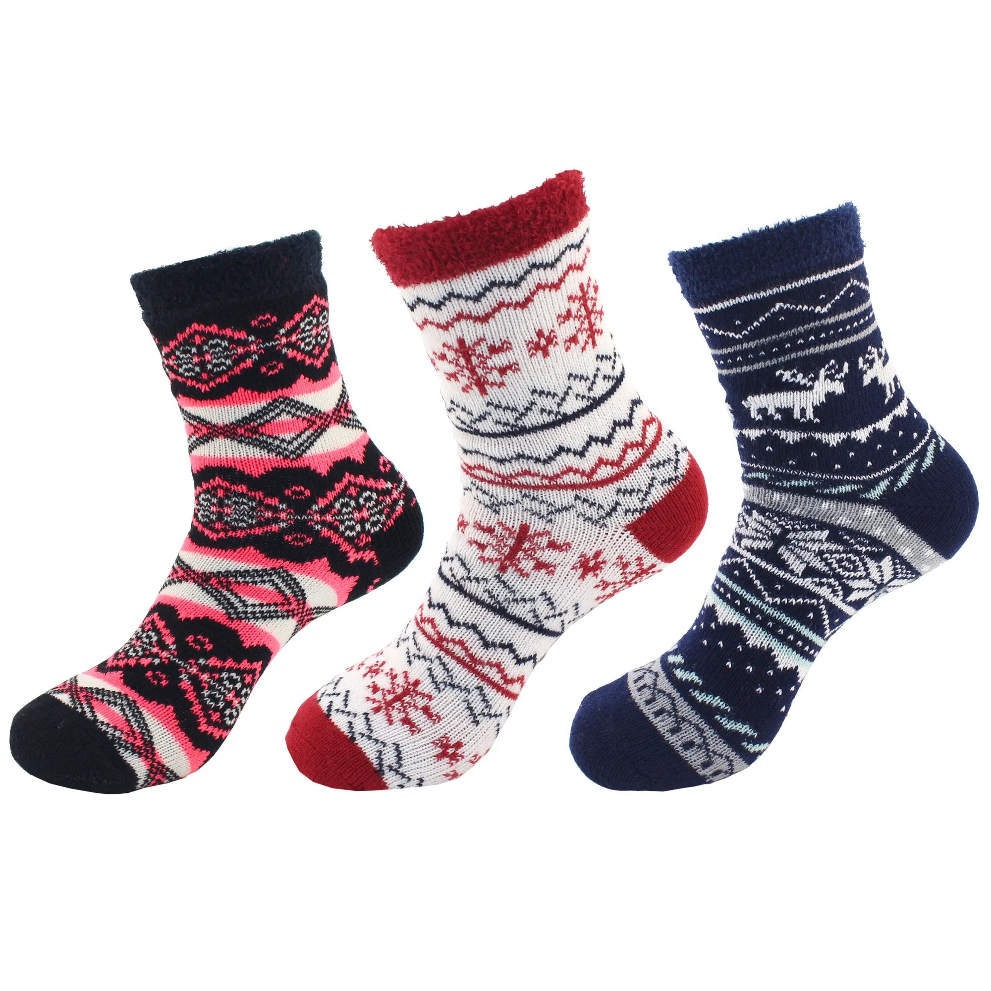 Women's Double Layer Comfy Fuzzy Home Cabin Socks